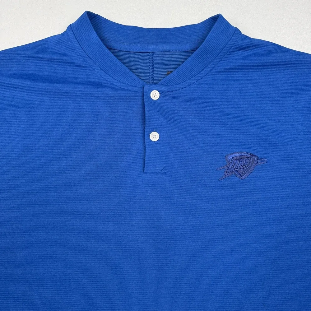Oklahoma City Thunder Shirt Mens Large Blue NBA Nike AeroReact Tiger Woods Blade